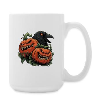 Pumpkin Duo and Crow Night - Large Mug 440 ml - white - Right