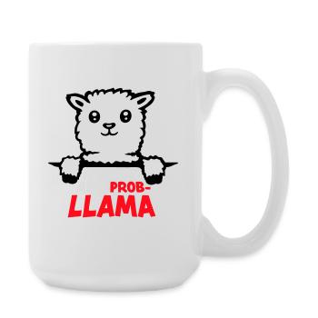 I Identify As A Probllama Cool Lama Problem Spruch - Large Mug 440 ml - white - Right