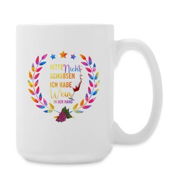 Bunte Wein Nacht Spruch - Große Tasse 440 ml - Weiß - Rechts
