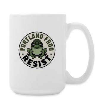 Portland Resistance Frog - T-Shirt de protestation États-Unis - Grande tasse 440 ml - blanc - Droite