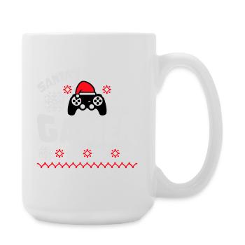 Santa's Favorite Gamer Controller Weihnachten Nerd - Große Tasse 440 ml - Weiß - Rechts