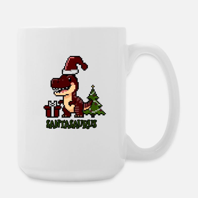 Santasaurus Christmas Dino - Large Mug 440 ml - white
