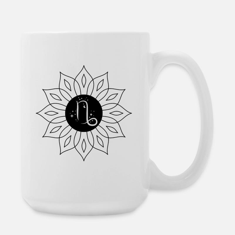 Steinbock Kosmisches Sternbild Mond und Sterne - Große Tasse 440 ml - Weiß