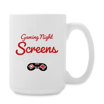 Silent Night Gaming Night All Calm Screens Bright - Große Tasse 440 ml - Weiß - Rechts