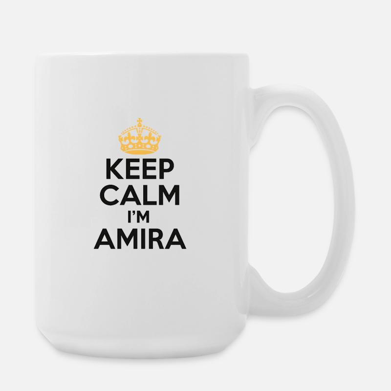 Keep Calm – I'm Amira 💖 - Large Mug 440 ml - white