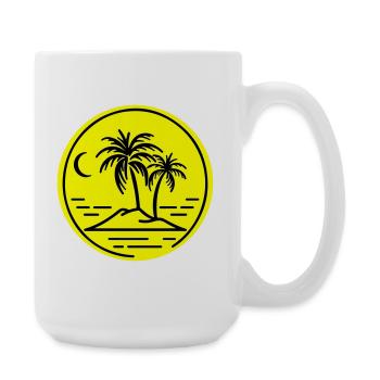 Palm Tree Island Symbol Beach - Large Mug 440 ml - white - Right