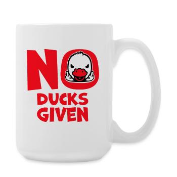 Gans No Ducks Given Mittelfinger Freche Ente Cool - Große Tasse 440 ml - Weiß - Rechts