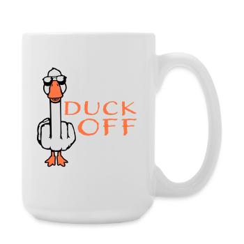 Gans Live Laugh Duck Off Sonnenbrille Mittelfinger - Große Tasse 440 ml - Weiß - Rechts