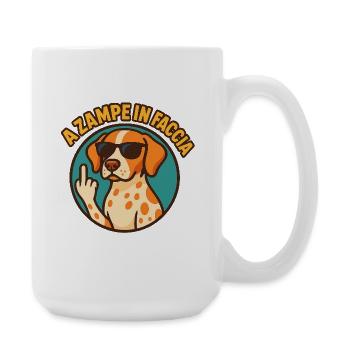 Avec les pattes dans le visage - Grande tasse 440 ml - blanc - Droite