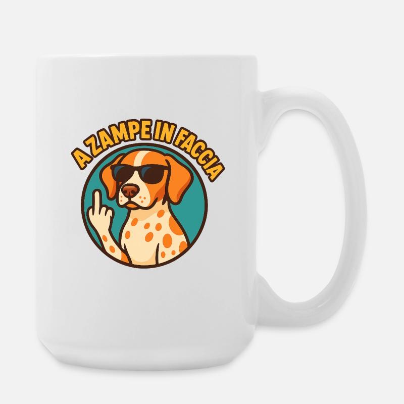 Mit den Pfoten im Gesicht - Große Tasse 440 ml - Weiß