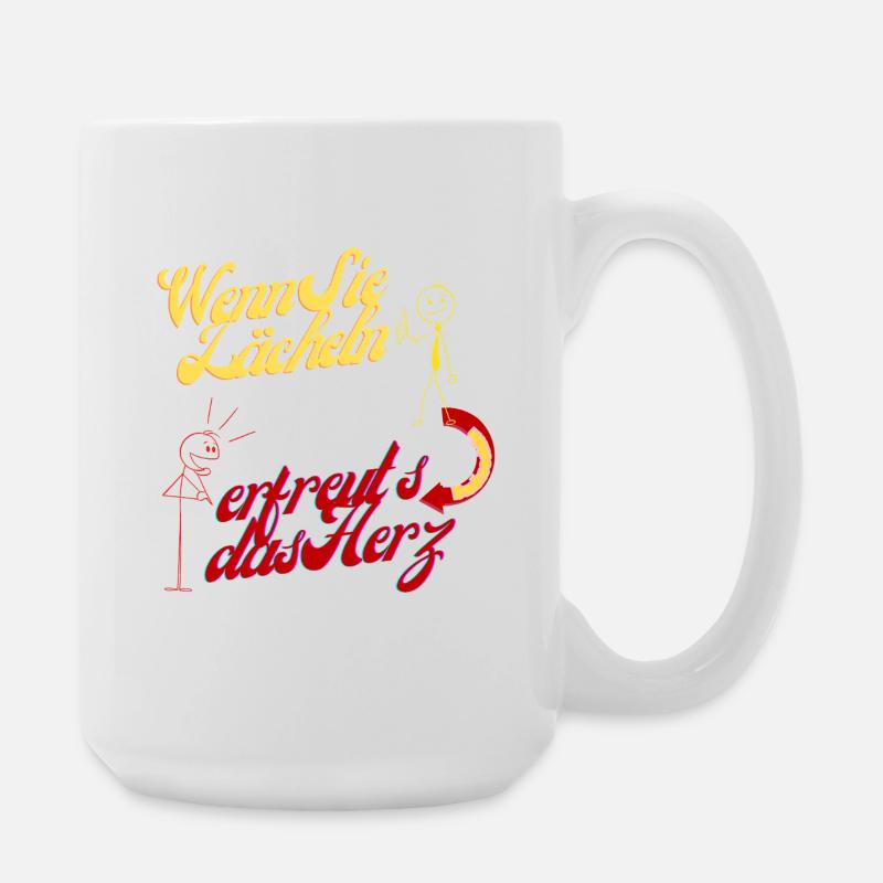 Wenn Sie lächeln erfreut's das Herz - Große Tasse 440 ml - Weiß
