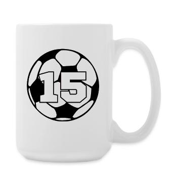 Numéro 15 football - 15e anniversaire  - Grande tasse 440 ml - blanc - Droite