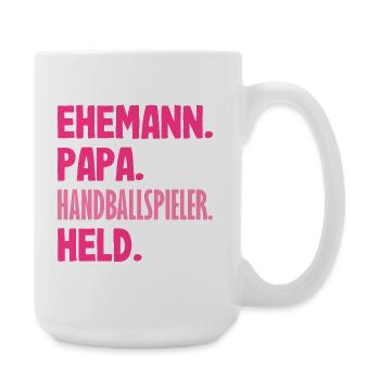 Handballspieler Handball Handballer Geschenke - Große Tasse 440 ml - Weiß - Rechts