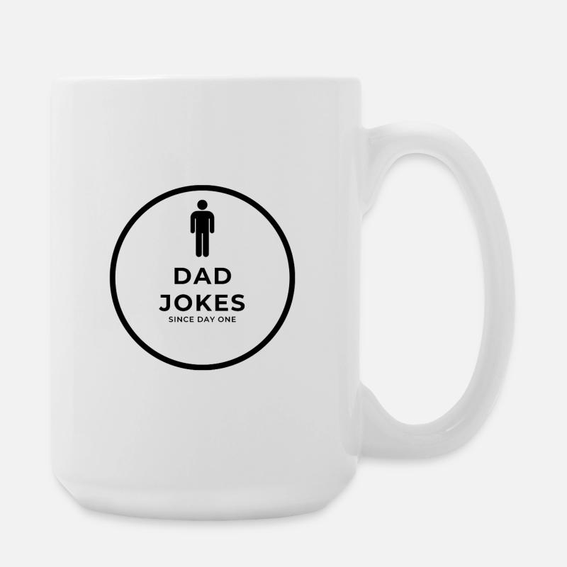 Papa-Witze seit dem ersten Tag - Große Tasse 440 ml - Weiß