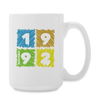 33. Écussons Geburtstag Farbige depuis 12/1992 - Grande tasse 440 ml - blanc - Droite