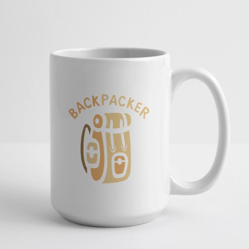 Backpacker Comic Backpack Design Large Mug 440 ml
