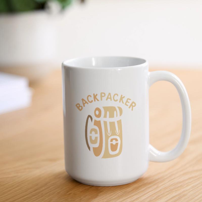 Backpacker Comic Backpack Design Large Mug 440 ml