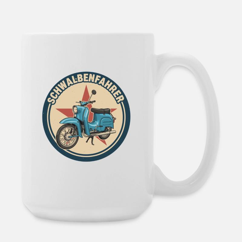 Schwalbe Simson Moped DDR Suhl KR51 Geschenk - Große Tasse 440 ml - Weiß