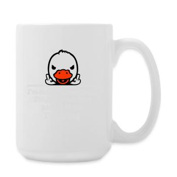 Duck Middle Finger Not Funny Mean People Think Joke - Large Mug 440 ml - white - Right