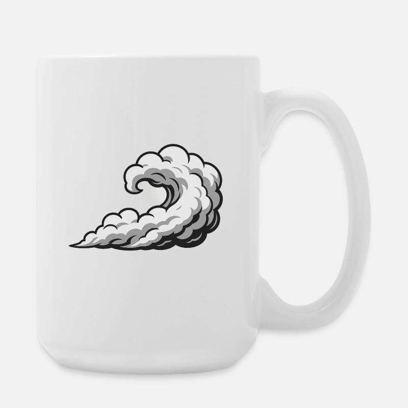 Swirl Cyclone Cloud Graphic - Large Mug 440 ml - white