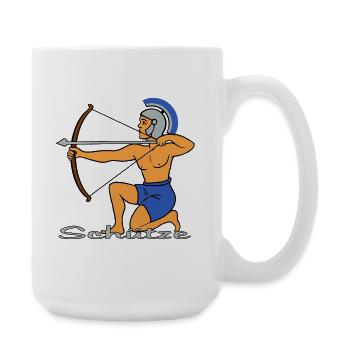 Zodiac sign Sagittarius as a Roman archer - Large Mug 440 ml - white - Right
