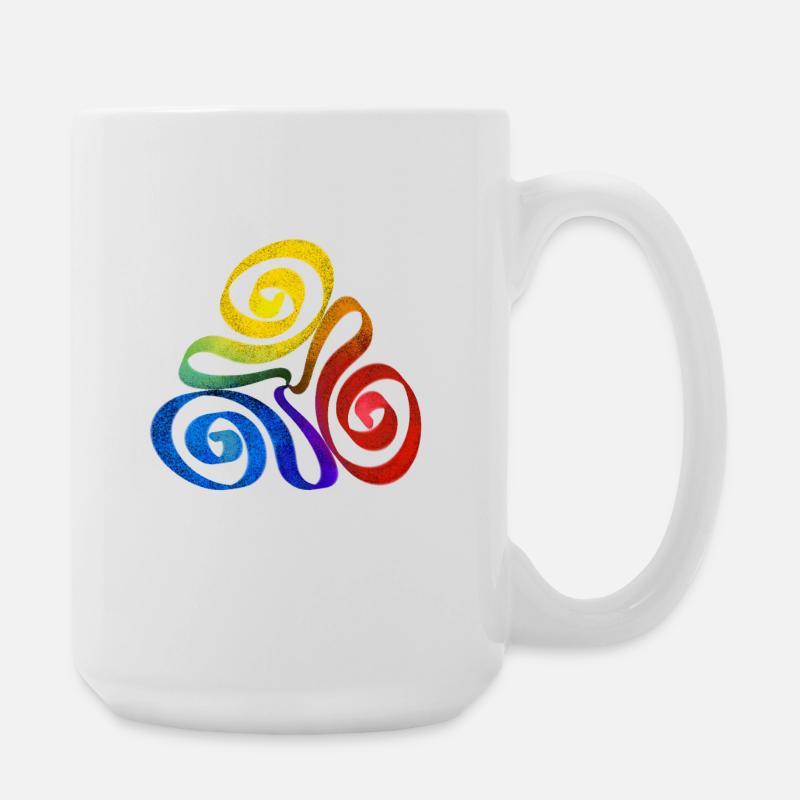 Rainbow triangle spiral - Large Mug 440 ml - white
