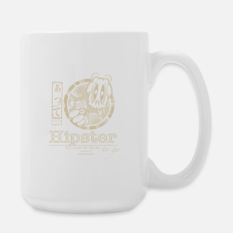 Hipster coffee to go - Large Mug 440 ml - white