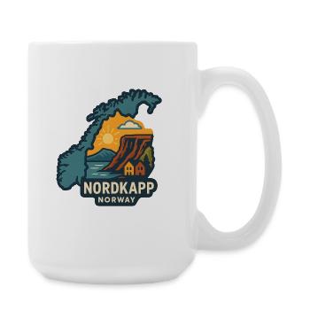 Coucher de soleil sur le Cap Nord à Klippan en Norvège - Grande tasse 440 ml - blanc - Droite