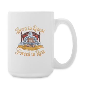 Né pour la quête, forcé de se reposer - Funny Medieval Mem - Grande tasse 440 ml - blanc - Droite