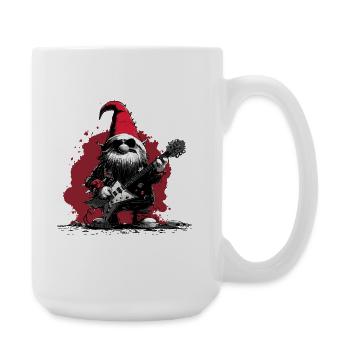 Metal Gnome – Rockiger Weihnachts- und Gartenzwerg - Große Tasse 440 ml - Weiß - Rechts