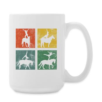 Voltigieren Reitsport Reiten Pferd Turnen - Große Tasse 440 ml - Weiß - Rechts