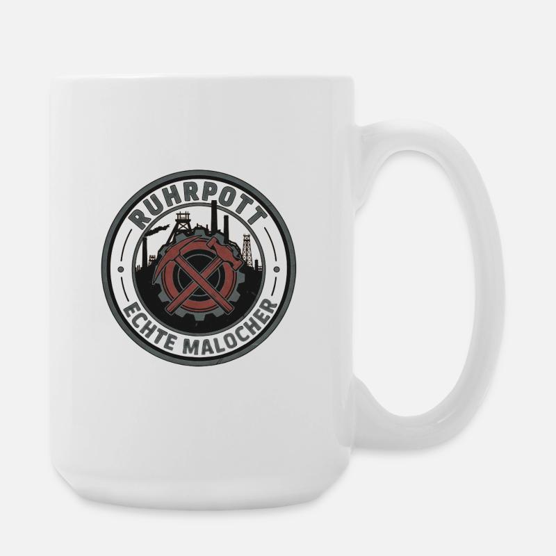Ruhrpott Real Malocher Patch - Large Mug 440 ml - white