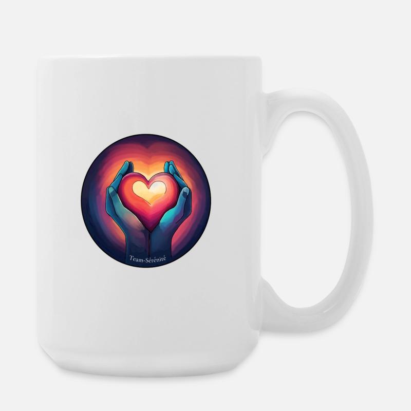 Herz in der Hand - Große Tasse 440 ml - Weiß