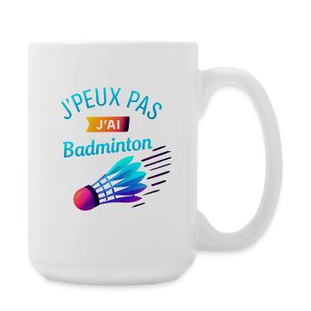 I can't I badminton - Large Mug 440 ml - white - Right