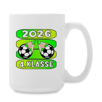 Fußball Grundschule Vierte Klasse 2026 - Große Tasse 440 ml - Weiß - Rechts