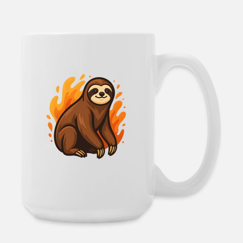 Flammendes Faultier - Große Tasse 440 ml - Weiß