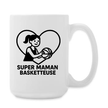 Super maman coiffeuse – Cœur coiffure - Grande tasse 440 ml - blanc - Droite
