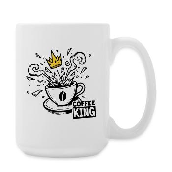 Grind or Die: coffee king krone graffiti kaffee - Large Mug 440 ml - white - Right
