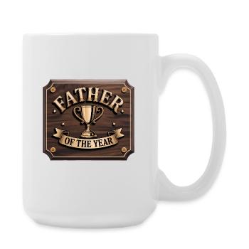 Father of the Year - Funny Dad T-Shirt - Large Mug 440 ml - white - Right