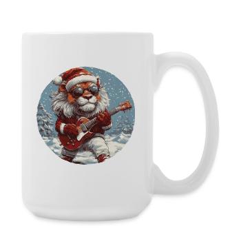 Lion Guitar de Noël - Grande tasse 440 ml - blanc - Droite