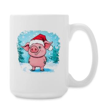 Piggy Christmas - Large Mug 440 ml - white - Right