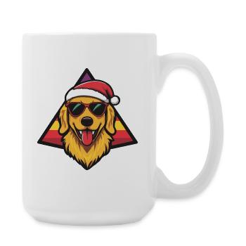 Style Chien en Père Noël - Grande tasse 440 ml - blanc - Droite