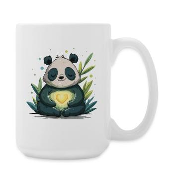 Panda Herzleuchte - Große Tasse 440 ml - Weiß - Rechts
