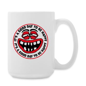 Good Day Be Happy Positive Motivation Happiness Saying - Large Mug 440 ml - white - Right