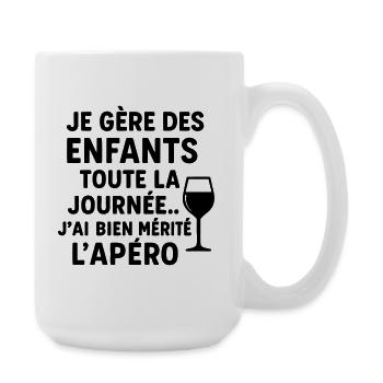 Ich kümmere mich den ganzen Tag um Kinder, Weihnachtsgeschenk - Große Tasse 440 ml - Weiß - Rechts