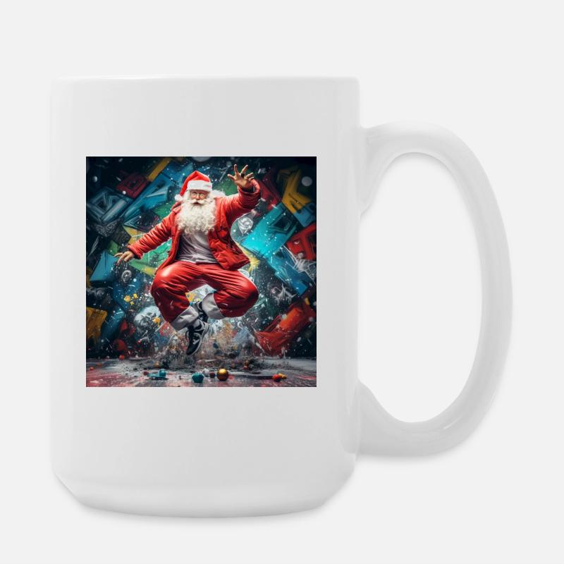 Graffiti du Père Noël Breakdance - Grande tasse 440 ml - blanc