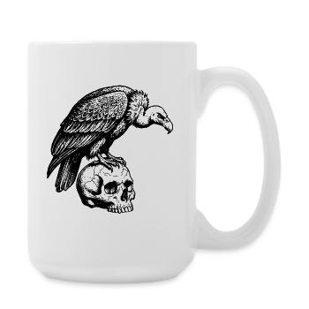 Vautour assis sur le crâne. - Grande tasse 440 ml - blanc - Droite