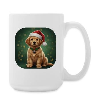 Santa Pup Christmas Bell - Large Mug 440 ml - white - Right