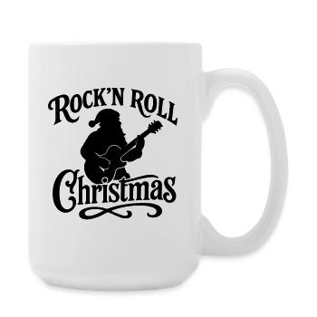 Christmas time Xmas weihnachten rock'n roll Santa  - Große Tasse 440 ml - Weiß - Rechts