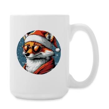Fuchs Santa Look mit Sonnenbrille - Große Tasse 440 ml - Weiß - Rechts